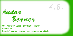 andor berner business card